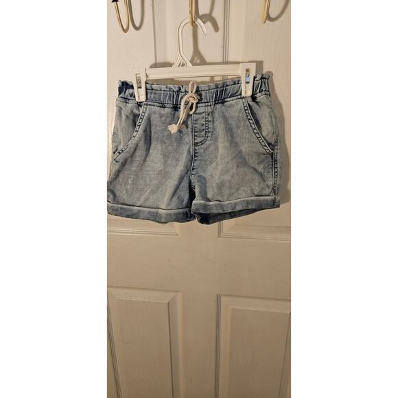 Denim Shorts Girls Size 12 Drawstring Elastic Waist - Picture 1 of 3